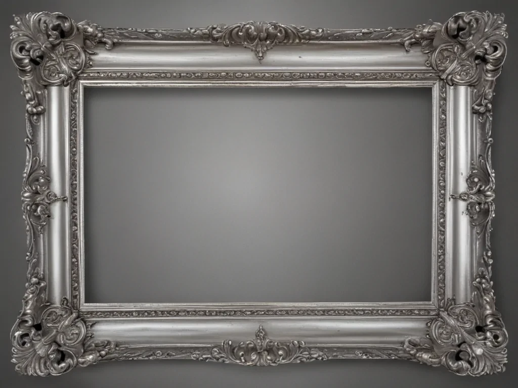 silver picture frame png