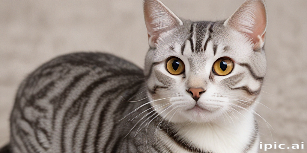 A Playful Gray Tabby Cat with Striking Yellow Eyes Posing Elegantly.