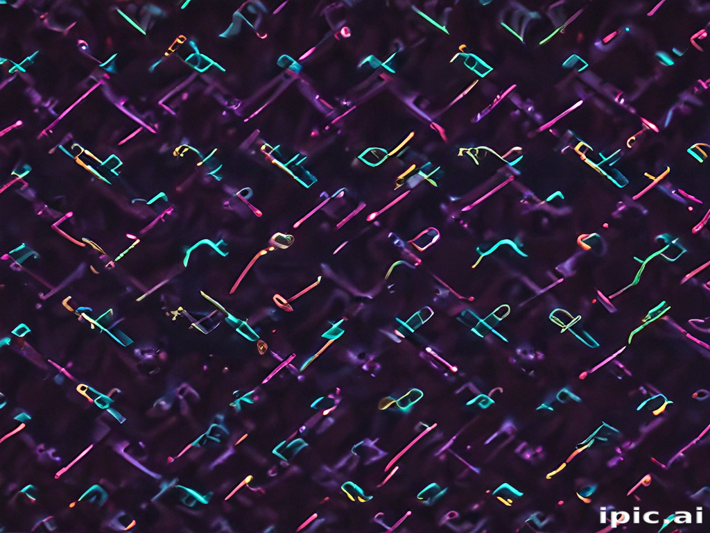 Colorful Abstract Patterns with Vibrant Lines and Shapes on Dark Background