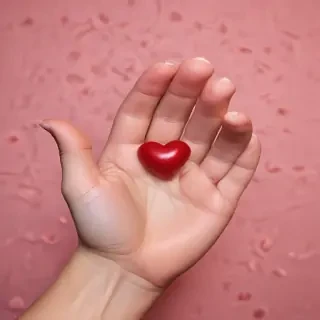 hand heart aesthetic