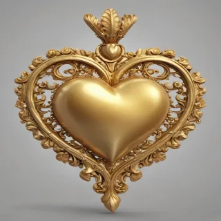 gold heart png