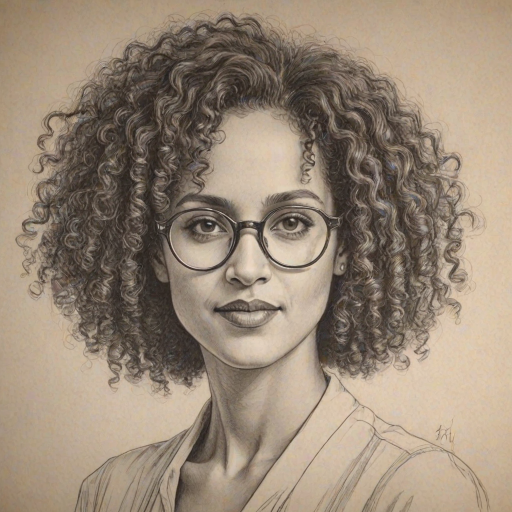 Attractive Karyn Parsons, pencil sketch, portrait of Resplendent woman 1925s in glasses, hair style beatnik, outline, clear lines, fine lines, 8k