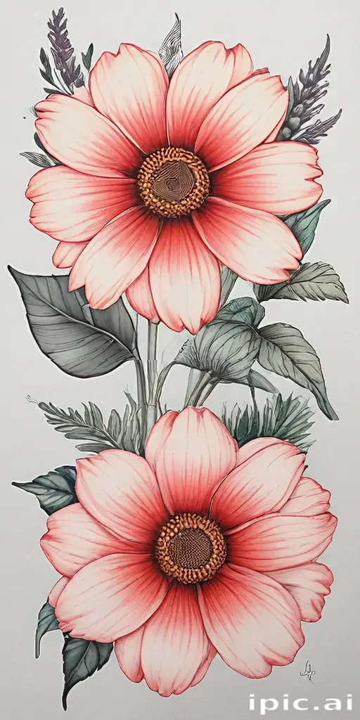 aesthetic flowers drawing