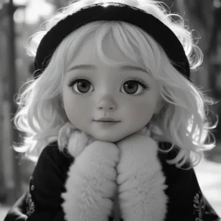 black and white cute