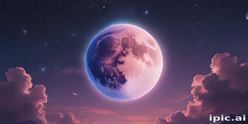 A Beautiful Celestial Scene of a Planet Surrounded by Colorful Clouds