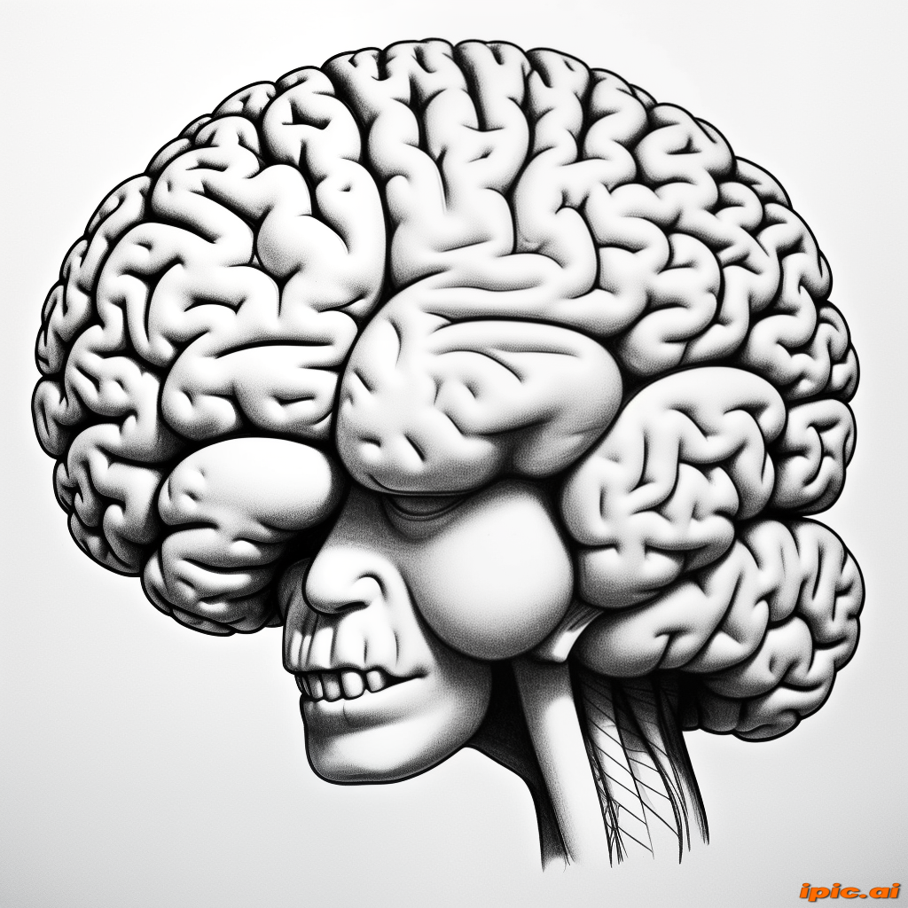 A Creative Illustration of a Human Brain with a Skull Structure.