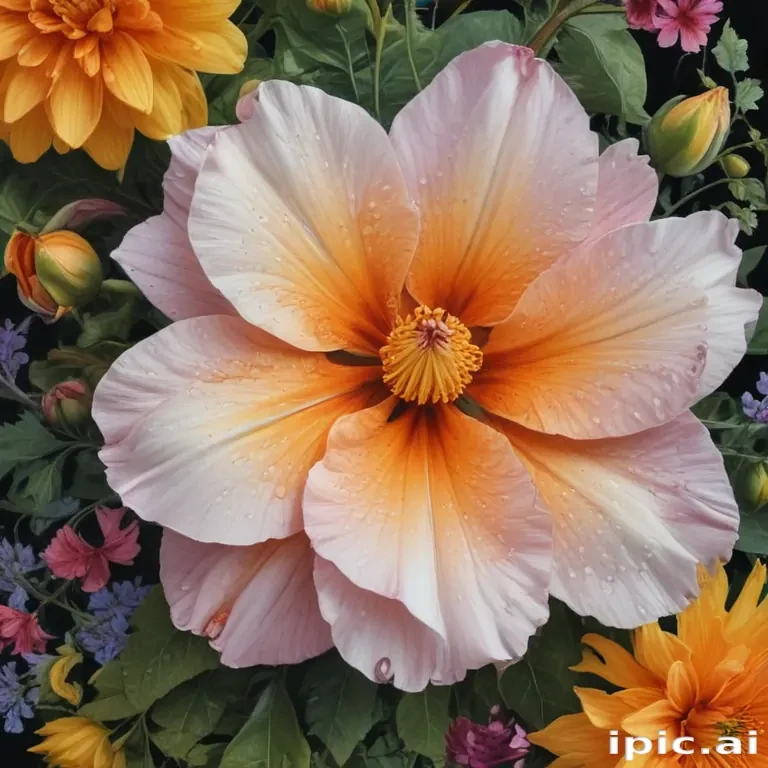 flower drawing with color