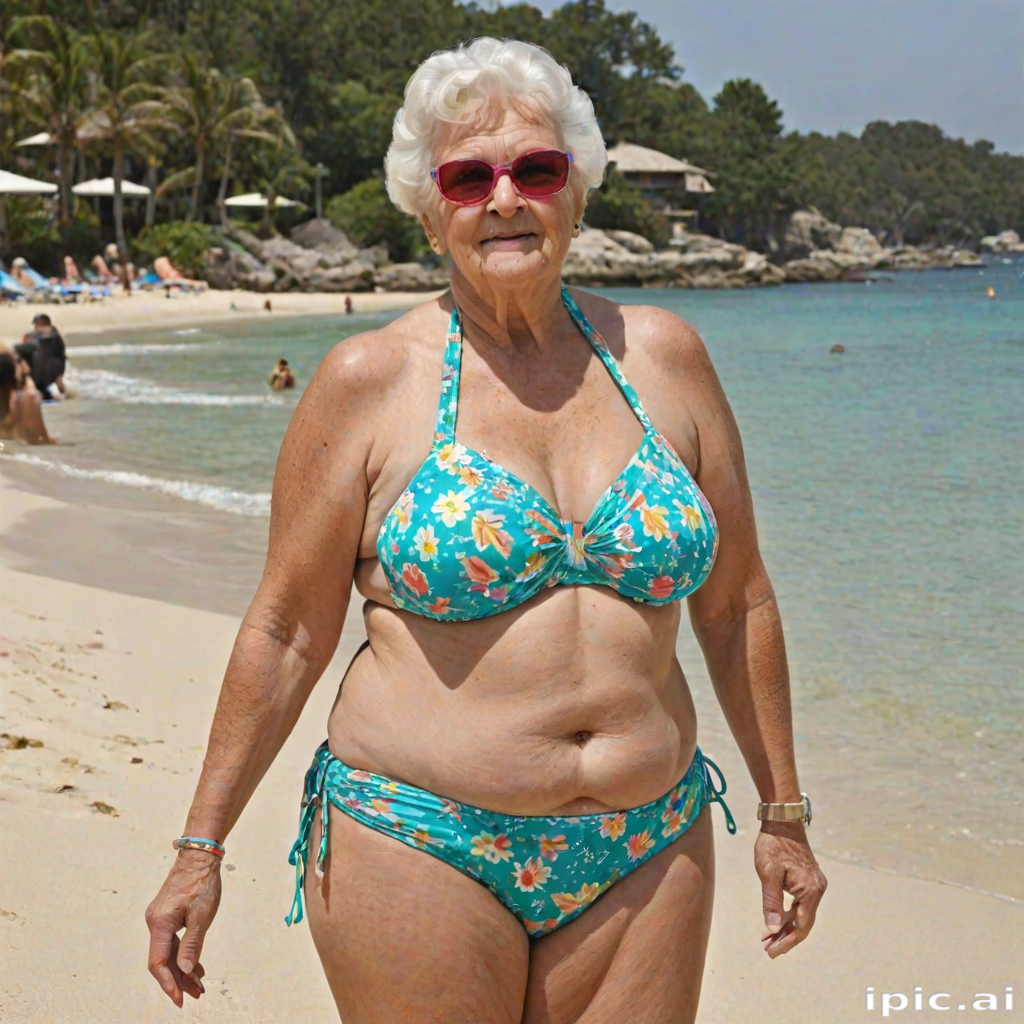 fat granny bikini