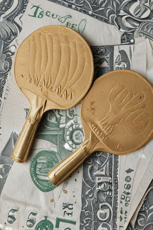 Pimp Racket Ping pong rackets hitting dollar coin