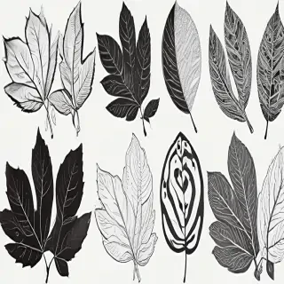 black and white leaf clip art