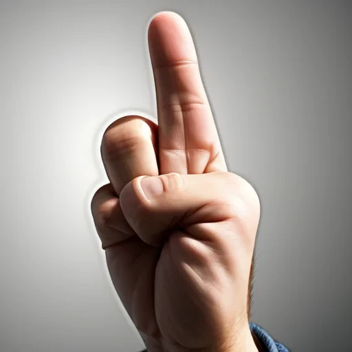 middle finger transparent