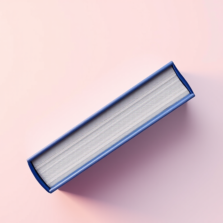 Create a detailed illustration of a sleek, modern book spine with a glossy finish, set against a soft gradient background, taken with a Canon EOS R5, 50mm lens, aperture f/1.8, ISO 100, 1/200 sec exposure, top-down view, high dynamic range for vibrant colors.