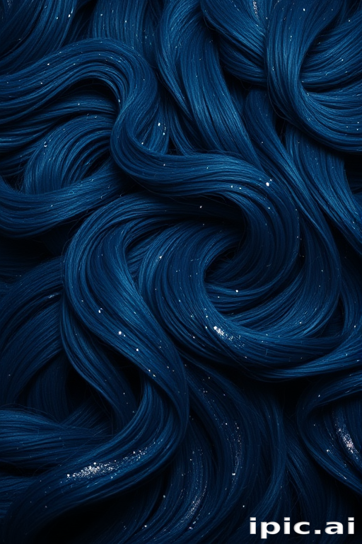 Mysterious midnight blue waves known as "Starry Night" feature subtle silver glitter throughout, creating the illusion of a twinkling night sky in long, flowing tresses
