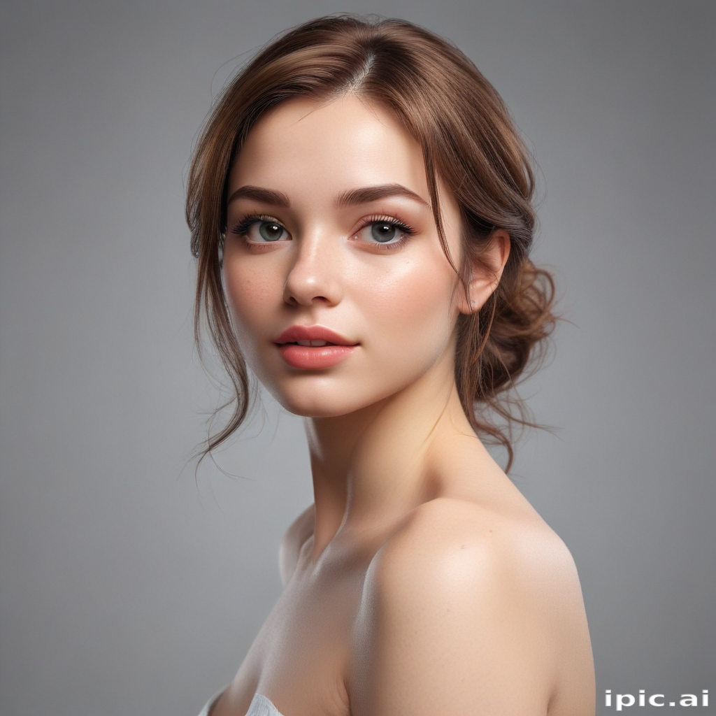 Stunning Portrait of a Young Woman with Natural Beauty and Grace.