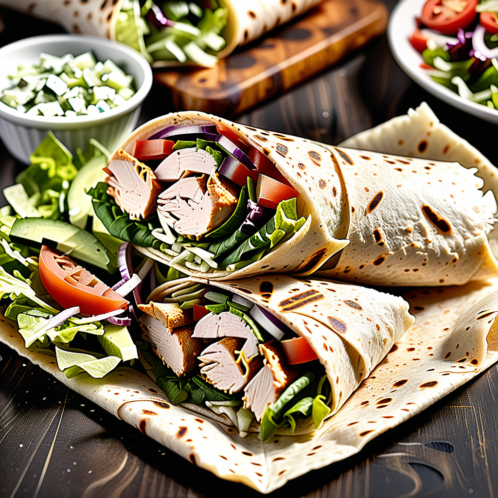 calories in chicken wrap with salad