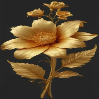 gold flowers png