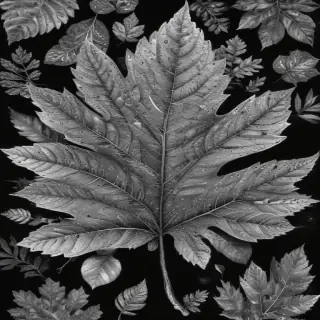 leaves clip art black and white
