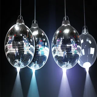 transparent disco balls