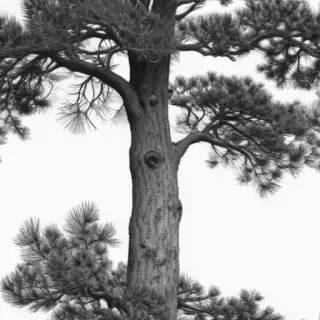 black and white pine tree clipart