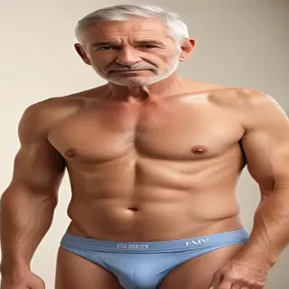 shirtless old men
