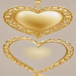 gold heart clipart