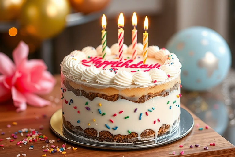 transparent birthday cake