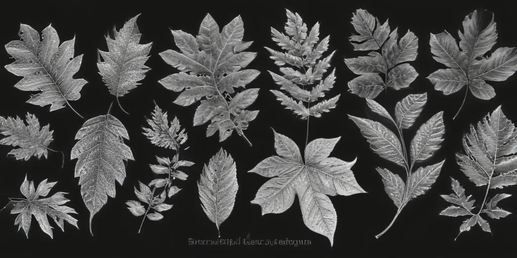 leaves clip art black and white