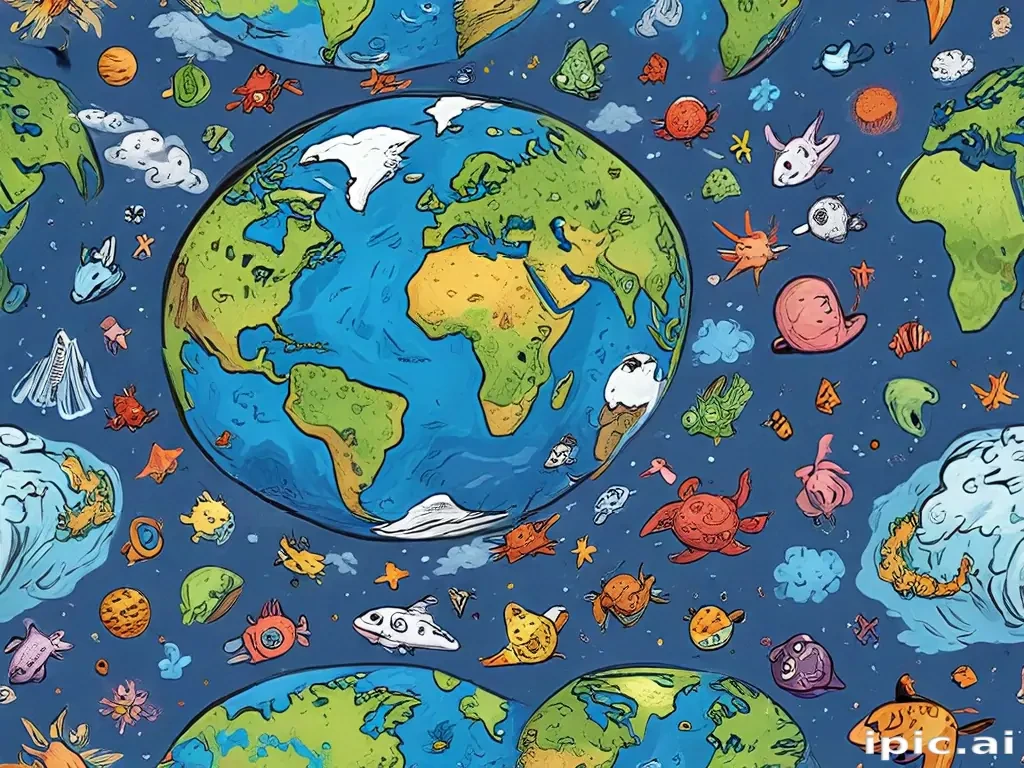 cartoon picture of planet earth
