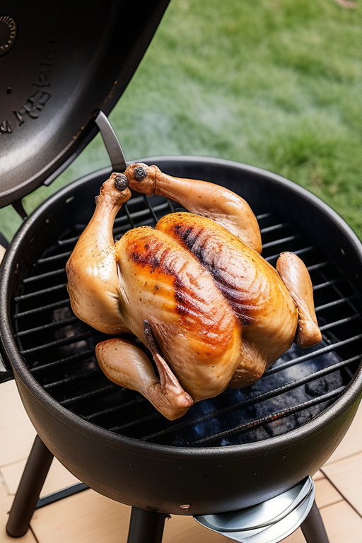 grill a whole chicken on charcoal