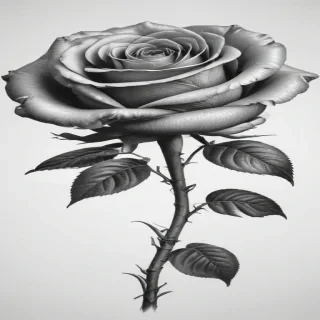 rose clip art black and white