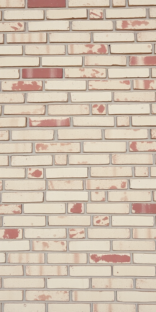 Create a high-resolution image of a textured brick wall with varying shades of beige and cream, shot with a Canon EOS R5 at f/8, ISO 100, 1/125 sec, from a straight-on perspective using natural daylight for optimal clarity.