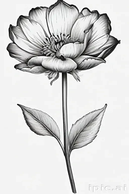 flower clip art black and white