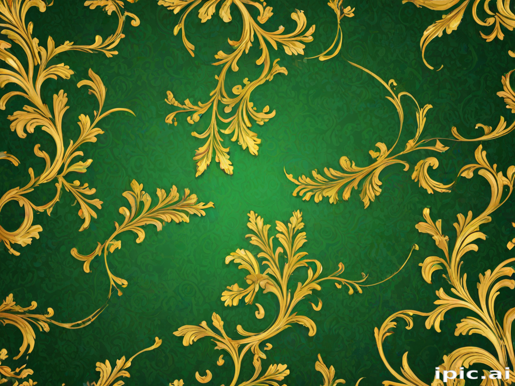 gold and green background