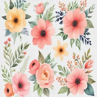 watercolor flowers clipart