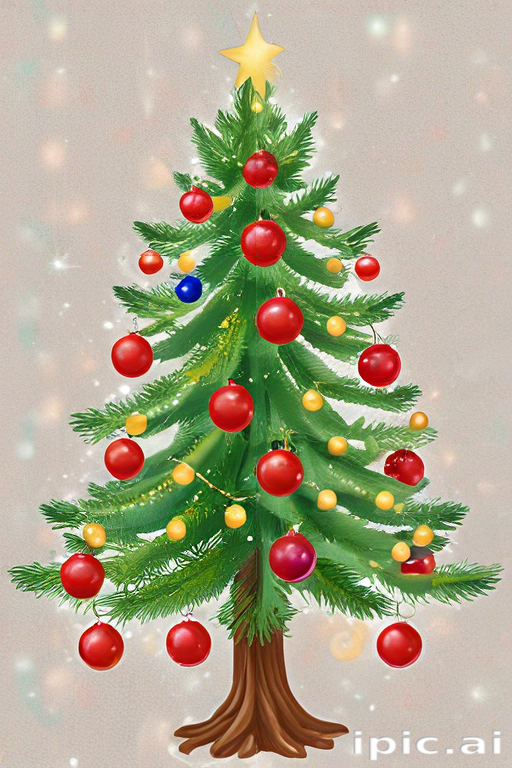 A Festively Decorated Christmas Tree Adorned with Colorful Ornaments ...