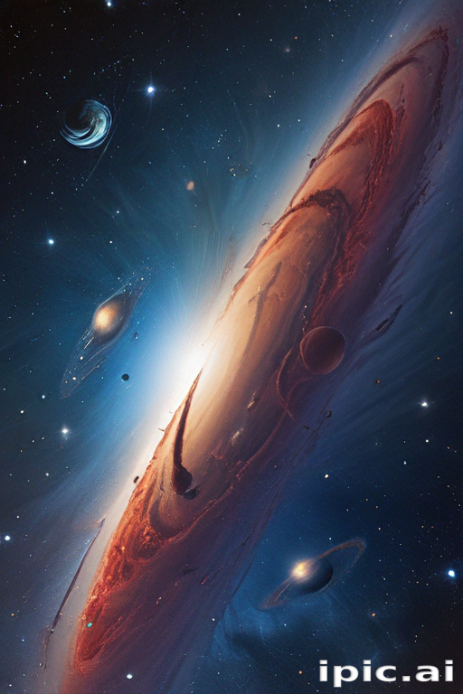 Stunning Cosmic Landscape Featuring Vibrant Galaxies and Celestial ...