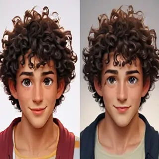 popular male cartoon characters with curly hair