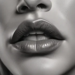 lips clipart black and white