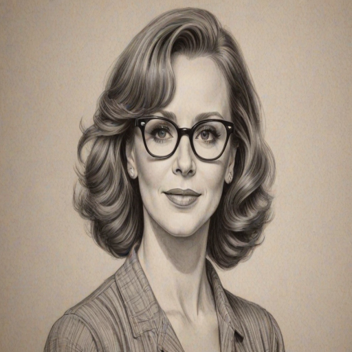 Ravishing Reba McEntire, pencil sketch, portrait of Pleasing woman 1937s in glasses, hair style beatnik, outline, clear lines, fine lines, 8k