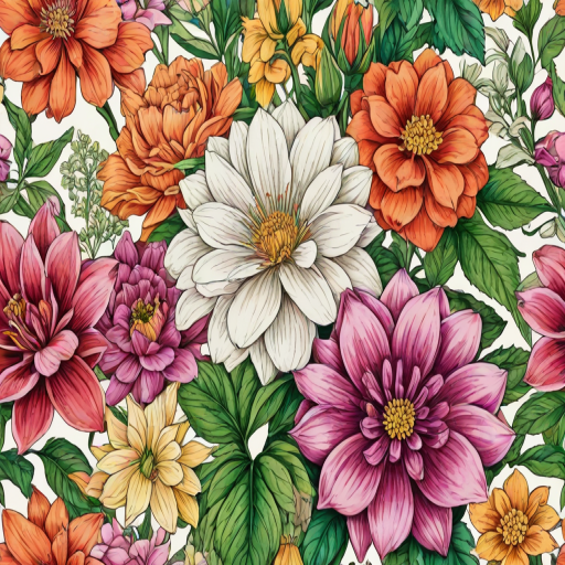 flower drawings color