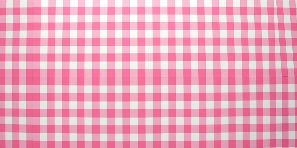 Create an image of a pink and white gingham pattern, wide shot, DSLR camera, 50mm lens, f/2.8 aperture, ISO 100, natural lighting.