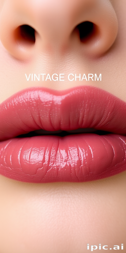 Dusty mauve lip stain dubbed "Vintage Charm," imparting a soft, lived-in color that fades beautifully throughout wear