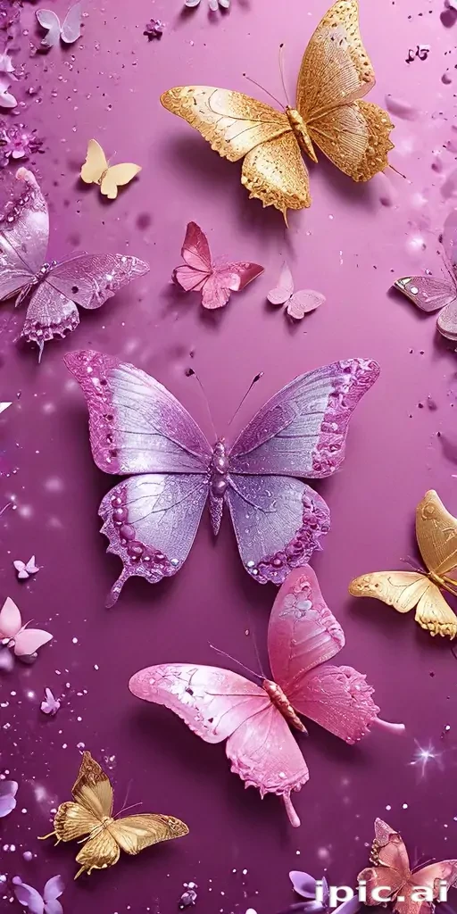 glitter butterfly wallpaper