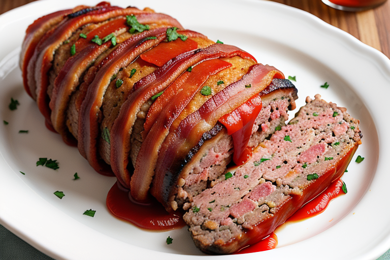 meatloaf stuffed with cheese wrapped in bacon