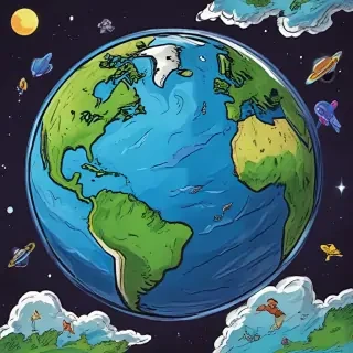 cartoon picture of planet earth