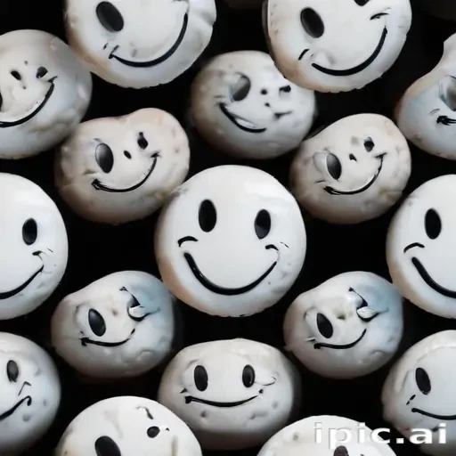 white smiley face black background