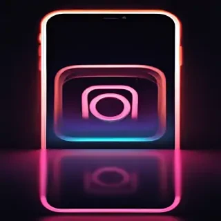 neon instagram logo