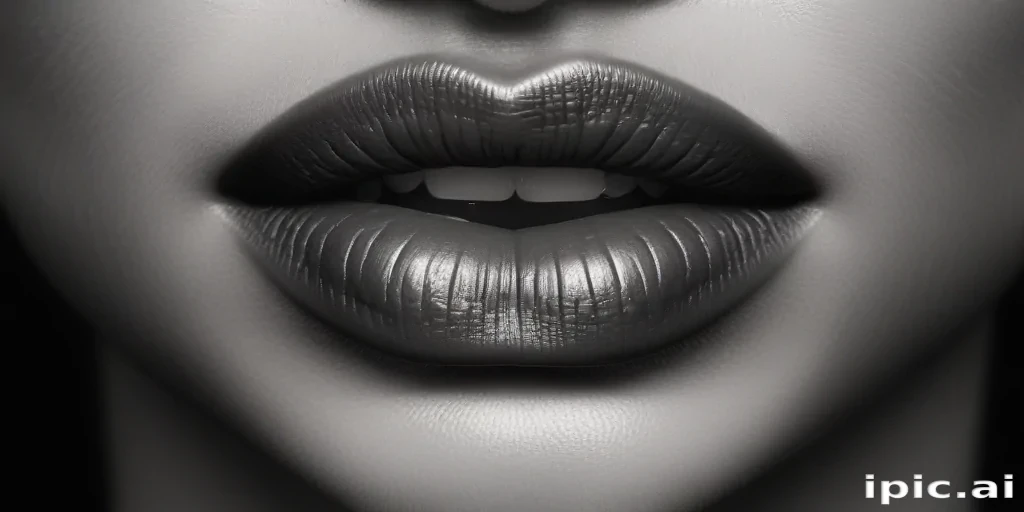 lips black and white clipart