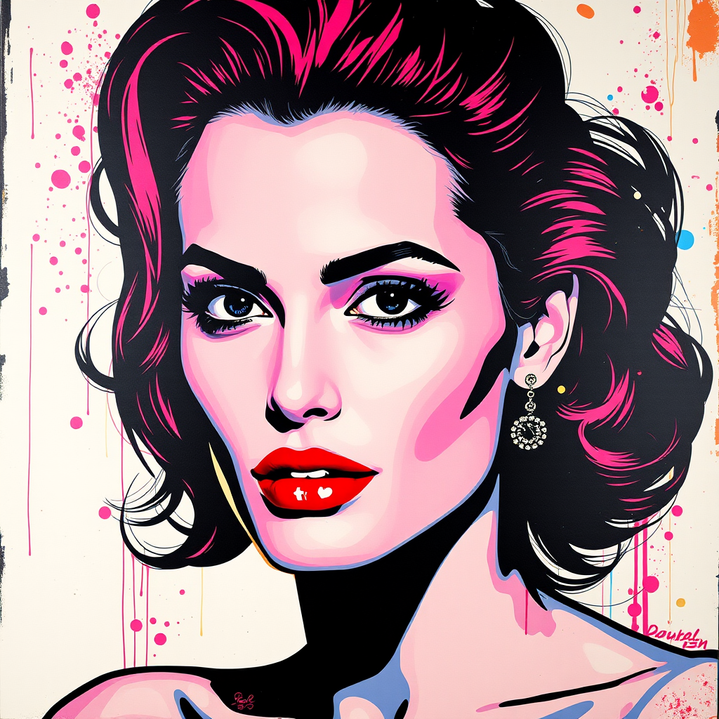 A pop art piece of angelina jolie