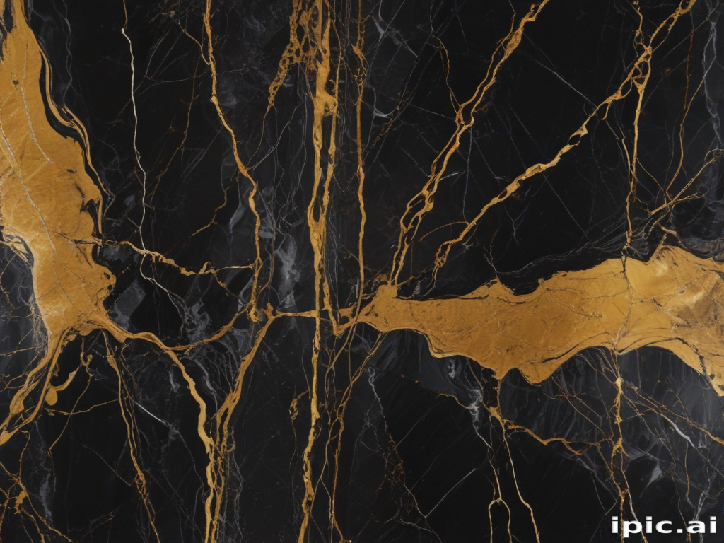 Elegant Black Marble with Striking Gold Veins for Luxurious Interiors ...